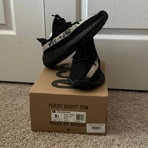 Adidas Yeezy Boost 350 V2 Black and Cream Sneakers